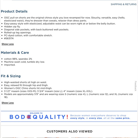 🍉Old Navy Plus Size High Waisted pull on chino shorts, relaxed fit, stretchy, 3X - Picture 6 of 6